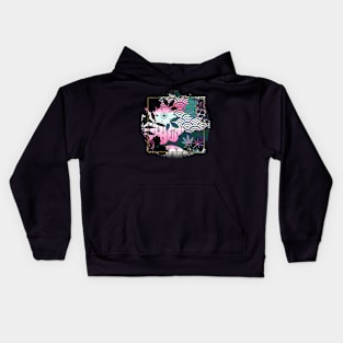 Japanese Design Floral Cherry Blossom Retro Art Earth Colours Streetwear Urban 563 Kids Hoodie